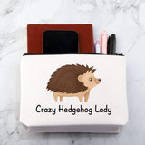 New MNIGIU Cute Hedgehog Gift Crazy Hedgehog Lady Cosmetic Bag Funny Hedgehog Makeup Bag Hedgehog Lover Gift