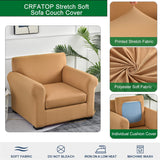 New Retails $50+ CRFATOP 2 Piece Chair Covers Stretch Sofa Covers Couch Slipcovers Washable Armchair Sofa Couch Slipcover Furniture Protector with Elastic Bottom for Living Room in Camel