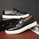 New Men's Slip On BLACK LOAFERS, Great Quality! Sz 9.5 Retails $154+