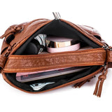New Crossbody Bags for Women Soft PU Leather Handbags for Women Shoulder Bags Small Purse Lightweight Handbags with Multi Pockets Brown