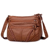 New Crossbody Bags for Women Soft PU Leather Handbags for Women Shoulder Bags Small Purse Lightweight Handbags with Multi Pockets Brown