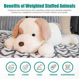New CUDDLERY 6 lbs Weighted Plush covered in soft faux rabbit fur & plus squeeze toy, 27 Inches Large Stuffed Dog, Weighted Stuffed Animals for any age! Great for cuddles Retails $99+