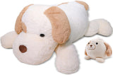 New CUDDLERY 6 lbs Weighted Plush covered in soft faux rabbit fur & plus squeeze toy, 27 Inches Large Stuffed Dog, Weighted Stuffed Animals for any age! Great for cuddles Retails $99+