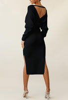 NEW Cutiefox Womens High Neck Cable Knit Long Sleeve Pullover Sweater Mini Dress, Sz S/M, Fabric Has Lots of Stretch, BLACK, Retails $56+ NO BELT!
