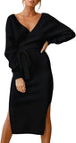 NEW Cutiefox Womens High Neck Cable Knit Long Sleeve Pullover Sweater Mini Dress, Sz S/M, Fabric Has Lots of Stretch, BLACK, Retails $56+ NO BELT!