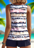 New Retails $55+ Cut Out Striped Navy Tankini Set Sz M