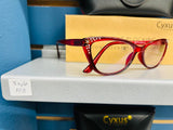 New Cyxus Blue light Blocking Reading Glasses 2091 Red +1.00, includes case, cleaning cloth & original box, #103
