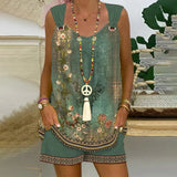 NEW Bovuf Women's Green Sleeveless Print Two Piece Short Set - Sz L