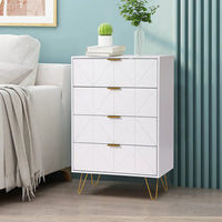 NEW Assembled ShipitFurniture White 4 Drawer Chest: Spacious and Modern Storage Solution - Retails $321 USD