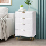 NEW Assembled ShipitFurniture White 4 Drawer Chest: Spacious and Modern Storage Solution - Retails $321 USD