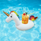 NEW Northlight Inflatable Unicorn Swimming Pool Floating Drink Holder - 16"