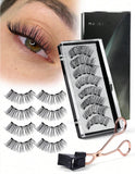 NEW Magnetic Eyelashes With Tweezers Volume Thick Natural Long Glue-Free False Eyelashes Faux Mink Soft Hair Reusable Fake Eyelashes For Daily Usage And Travel