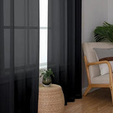 NEW Black Sheer Curtains Window Draperies 2 Panels, Size - 96x64inch - Retails $65