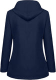 NEW Drepurja Coats for Women Winter Warm Long Sleeve Fuzzy Fleece Jackets Zip Up Hoodies Sherpa Lined Thermal Jacket, Navy, Sz L