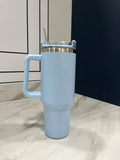 NEW FUNUS 40 oz Tumbler with Handle and Straw Lid | Insulated Reusable Leakproof Stainless Steel Water Bottle Travel Mug for hot & cold liquids - Blue