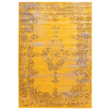 New ECARPET Dahlia Yellow 4-ft 7-in x 6-ft 7-in Rectangular Indoor Area rug Retails $173+