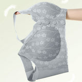 New Seamless Wire free Daisy Bra for Women Comfortable Convenient Front Close Button, back smoothing Taupe Tag Says XL but FitsM/L (Ours is a Taupe Pinkish colour)
