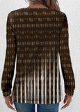 New Dark Camel Button Ombre Long Sleeve T Shirt Sz L! Retails $43+