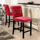 NEW Willa Arlo™ Interiors Erling 24'' Counter Stool (Set of 2) - Deep Red - Retails for $349.99!