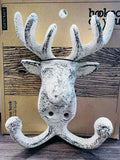 NEW Deer Wall Hook, Cast Iron Deer Wall Double Hook, Cast Iron Coat Hook, White