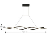NEW Very Unique Orren Ellis High Quality 46W Wavy-Shaped Dimmable LED Aluminum & Iron Chandelier with remote- Retails for $179+!