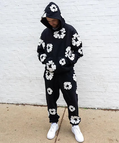 Black and white sweatsuit shop