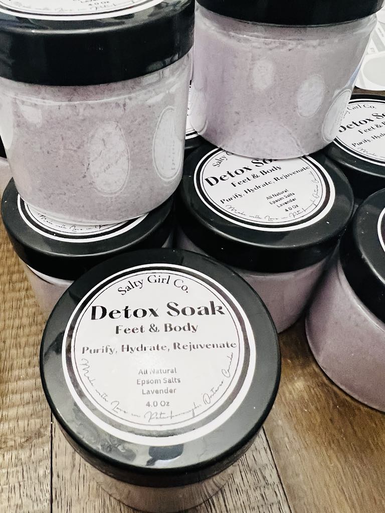 Salty Girl Co. Detox Soak for Feet & Body! Lavender! 4 oz