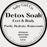 Salty Girl Co. Detox Soak for Feet & Body! Lavender! 4 oz Soothes dry skin & pulls out toxins, relieves aches & pains!