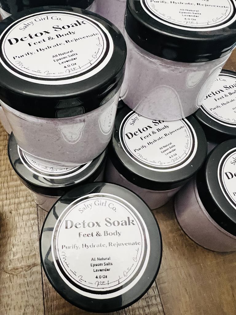 Salty Girl Co. Detox Soak for Feet & Body! Lavender! 4 oz