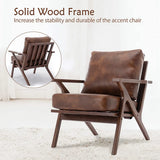 NEW Retails $300, Wayfair Joichiro 29.5" Wide Solid Wood Frame Upholstered Mid Century Modern Retro Armchair, Accent Chair Note: small scuff on 1 wood arm as shown in pics