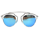 New Rep Designer Dior Inspired Blue Mirrored Aviator Sunglasses