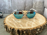 New Rep Designer Dior Inspired Blue Mirrored Aviator Sunglasses
