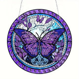 New in package! DIY Diamond Painting Pendant, Purple Butterfly Diamond Art Mosaic Hanging Pendant, Home Garden Wall Door Decoration, Christmas Party Decoration, Handmade Gift