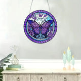 New in package! DIY Diamond Painting Pendant, Purple Butterfly Diamond Art Mosaic Hanging Pendant, Home Garden Wall Door Decoration, Christmas Party Decoration, Handmade Gift