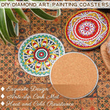 New UPINS 8Pcs Mandala Diamond Painting Coasters for Drinks DIY Coaster Diamond Art Kits for Adults Beginners Diamond Art Craft Supplies (Mandala)