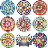 New UPINS 8Pcs Mandala Diamond Painting Coasters for Drinks DIY Coaster Diamond Art Kits for Adults Beginners Diamond Art Craft Supplies (Mandala)