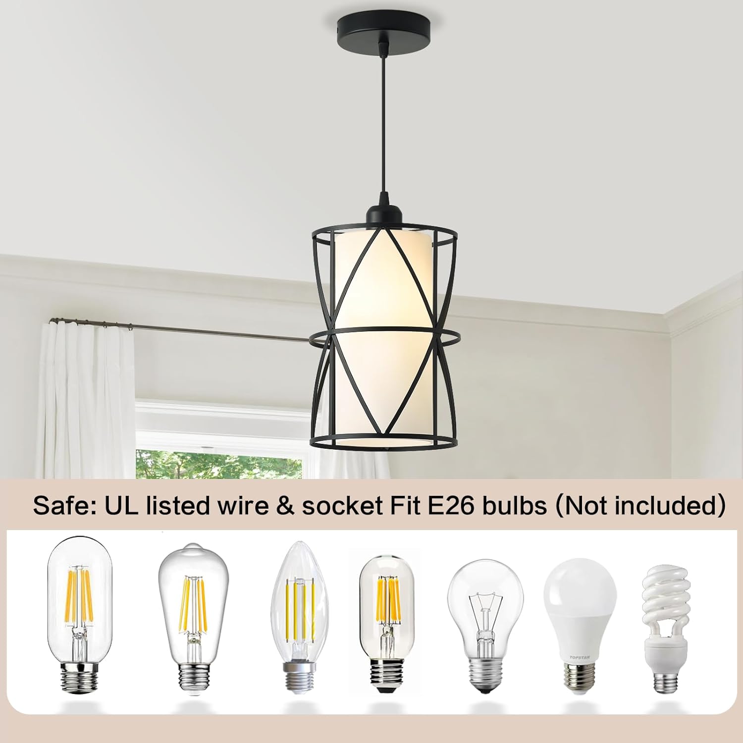New Retails $140+ Dnshjue Black Pendant Lights for Kitchen Island，Modern Pendant Lighting with Frosted Glass Cylindrical Pendant Light Fixtures Kitchen Hanging Lights Over Island Dining Room, Foyer, Entryway (2 Pack)