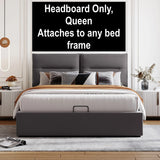 New in box! Retails $259 New Space Upholstered Cozy Velvet Headboard, Dark Grey, Queen!