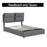 New in box! Retails $259 New Space Upholstered Cozy Velvet Headboard, Dark Grey, Queen!