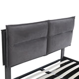 New in box! Retails $259 New Space Upholstered Cozy Velvet Headboard, Dark Grey, Queen!