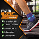 New Retails $54+ Doc Miller Plantar Fasciitis Socks Medical Grade Compression Foot Sleeves - Ankle Arch & Heel Support Achilles Tendon Support, Heel Spurs Tendonitis, Joint Pain Eases Swelling (Blue, Medium)