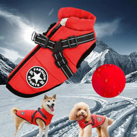 New Small Pet Cold Weather Padded Dog Vest with attached harness, Sz XL For Pets 9.5-13 Lbs RED