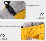 New Dog Boots Leggings Waterproof Dog Pants,Anti-Slip Dog Shoes Pet Paws Protector,Adjustable Dog Boot Leggings with Straps,Dog Outdoor Booties for Walking Running Hiking Yellow, Sz M (Fits leg length 8.7 inch)