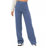 NEW Flexipants - Women's Casual High Waist Stretch Pants, Straight Leg Flexi Pants for Women Blue Sz XL