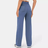 NEW Flexipants - Women's Casual High Waist Stretch Pants, Straight Leg Flexi Pants for Women Blue Sz XL