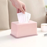 NEW Limei Pink Tissue Box Cover Plastic Tissue Dispenser Holder for Home Office Restaurant - (7.7x5x4 inches)