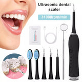 NEW Electric Dental Calculus Tartar Remover Ultrasonic Whitening Tooth Cleaner Brush, Black