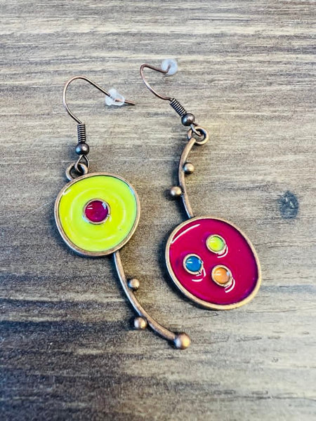 NEW Vintage Oil Drip And Graffiti Design Earrings, Asymmetrical Dangle Earrings, Boho Y2K Ear Jewelry Accessories