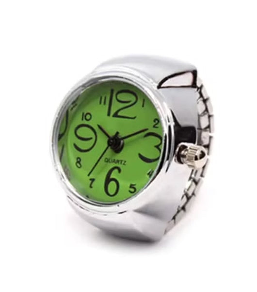 NEW Vintage Punk Finger Watch Mini Elastic Strap Alloy Watches Couple Rings Jewelry Clock Retro Roman Quartz Watch Rings Women Men