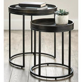 NEW Hometrends Wooden Nesting Tables, Set of 2 Wooden Nesting Tables